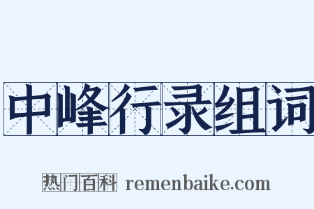 中峰行录组词是什么意思的图片